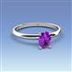 3 - Elodie 7x5 mm Oval Amethyst Solitaire Engagement Ring 