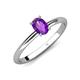 4 - Elodie 7x5 mm Oval Amethyst Solitaire Engagement Ring 