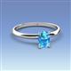 3 - Elodie 7x5 mm Oval Blue Topaz Solitaire Engagement Ring 