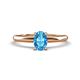 1 - Elodie 7x5 mm Oval Blue Topaz Solitaire Engagement Ring 