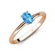 4 - Elodie 7x5 mm Oval Blue Topaz Solitaire Engagement Ring 