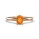 1 - Elodie 7x5 mm Oval Citrine Solitaire Engagement Ring 