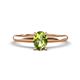 1 - Elodie 7x5 mm Oval Peridot Solitaire Engagement Ring 