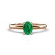 1 - Elodie 7x5 mm Oval Emerald Solitaire Engagement Ring 