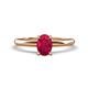 1 - Elodie 7x5 mm Oval Ruby Solitaire Engagement Ring 