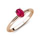 4 - Elodie 7x5 mm Oval Ruby Solitaire Engagement Ring 