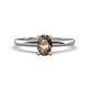 1 - Elodie 7x5 mm Oval Smoky Quartz Solitaire Engagement Ring 