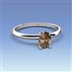 3 - Elodie 7x5 mm Oval Smoky Quartz Solitaire Engagement Ring 