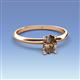 3 - Elodie 7x5 mm Oval Smoky Quartz Solitaire Engagement Ring 