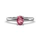1 - Elodie 7x5 mm Oval Pink Tourmaline Solitaire Engagement Ring 