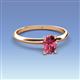 3 - Elodie 7x5 mm Oval Pink Tourmaline Solitaire Engagement Ring 