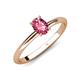 4 - Elodie 7x5 mm Oval Pink Tourmaline Solitaire Engagement Ring 
