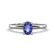 1 - Elodie 7x5 mm Oval Iolite Solitaire Engagement Ring 