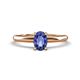 1 - Elodie 7x5 mm Oval Iolite Solitaire Engagement Ring 
