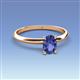 3 - Elodie 7x5 mm Oval Iolite Solitaire Engagement Ring 
