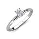 4 - Elodie 7x5 mm Oval White Sapphire Solitaire Engagement Ring 