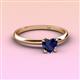 3 - Elodie 6.00 mm Heart Lab Created Blue Sapphire Solitaire Engagement Ring 
