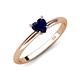 4 - Elodie 6.00 mm Heart Lab Created Blue Sapphire Solitaire Engagement Ring 