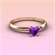 3 - Elodie 6.00 mm Heart Amethyst Solitaire Engagement Ring 