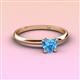 3 - Elodie 6.00 mm Heart Blue Topaz Solitaire Engagement Ring 