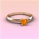3 - Elodie 6.00 mm Heart Citrine Solitaire Engagement Ring 