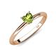 4 - Elodie 6.00 mm Heart Peridot Solitaire Engagement Ring 