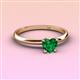 3 - Elodie 6.00 mm Heart Lab Created Emerald Solitaire Engagement Ring 