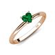 4 - Elodie 6.00 mm Heart Lab Created Emerald Solitaire Engagement Ring 