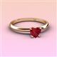 3 - Elodie 6.00 mm Heart Lab Created Ruby Solitaire Engagement Ring 