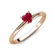 4 - Elodie 6.00 mm Heart Lab Created Ruby Solitaire Engagement Ring 