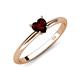 4 - Elodie 6.00 mm Heart Red Garnet Solitaire Engagement Ring 
