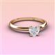 3 - Elodie 6.00 mm Heart Lab Created White Sapphire Solitaire Engagement Ring 