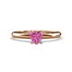 1 - Elodie 6.00 mm Heart Lab Created Pink Sapphire Solitaire Engagement Ring 