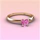 3 - Elodie 6.00 mm Heart Lab Created Pink Sapphire Solitaire Engagement Ring 