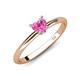4 - Elodie 6.00 mm Heart Lab Created Pink Sapphire Solitaire Engagement Ring 