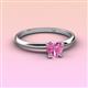 3 - Elodie 6.00 mm Heart Lab Created Pink Sapphire Solitaire Engagement Ring 