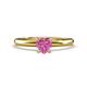 1 - Elodie 6.00 mm Heart Lab Created Pink Sapphire Solitaire Engagement Ring 