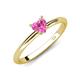 4 - Elodie 6.00 mm Heart Lab Created Pink Sapphire Solitaire Engagement Ring 