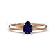 1 - Elodie 7x5 mm Pear Blue Sapphire Solitaire Engagement Ring 
