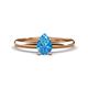 1 - Elodie 7x5 mm Pear Blue Topaz Solitaire Engagement Ring 