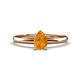 1 - Elodie 7x5 mm Pear Citrine Solitaire Engagement Ring 