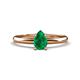 1 - Elodie 7x5 mm Pear Emerald Solitaire Engagement Ring 
