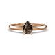 1 - Elodie 7x5 mm Pear Smoky Quartz Solitaire Engagement Ring 