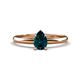 1 - Elodie 7x5 mm Pear London Blue Topaz Solitaire Engagement Ring 