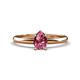 1 - Elodie 7x5 mm Pear Pink Tourmaline Solitaire Engagement Ring 