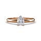 1 - Elodie 7x5 mm Pear White Sapphire Solitaire Engagement Ring 