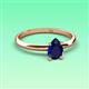 3 - Elodie 7x5 mm Pear Blue Sapphire Solitaire Engagement Ring 