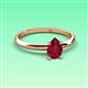 3 - Elodie 7x5 mm Pear Ruby Solitaire Engagement Ring 