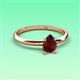 3 - Elodie 7x5 mm Pear Red Garnet Solitaire Engagement Ring 