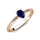 4 - Elodie 7x5 mm Pear Blue Sapphire Solitaire Engagement Ring 